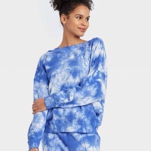 JoyLab | Tops | Joy Lab Blue Tie Dye Cropped Wrap Sweatshirt Xs | Poshmark